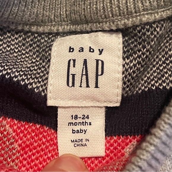 Baby Gap Heart Print One Piece Knit Sweater Size 18-24 months - Picture 4 of 7